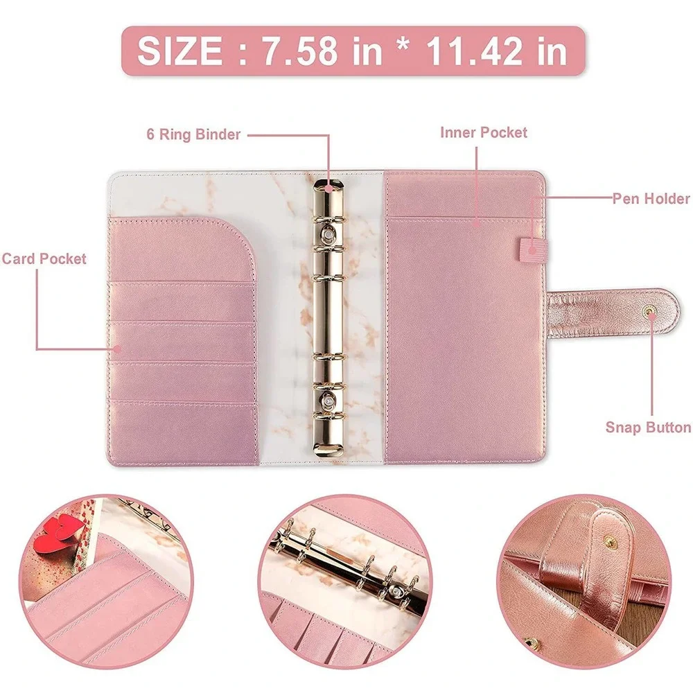 A6 Notebook Binder Cover - Binder Cover 6 Ring, Mini Binder for A6 Filler Paper